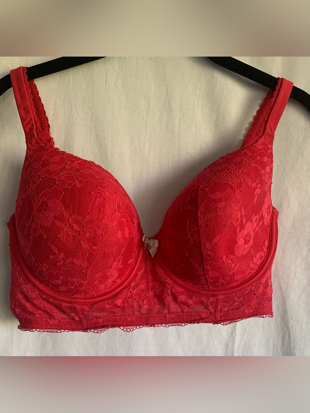 Victoria's Secret Red Lace Lined Demi Bra